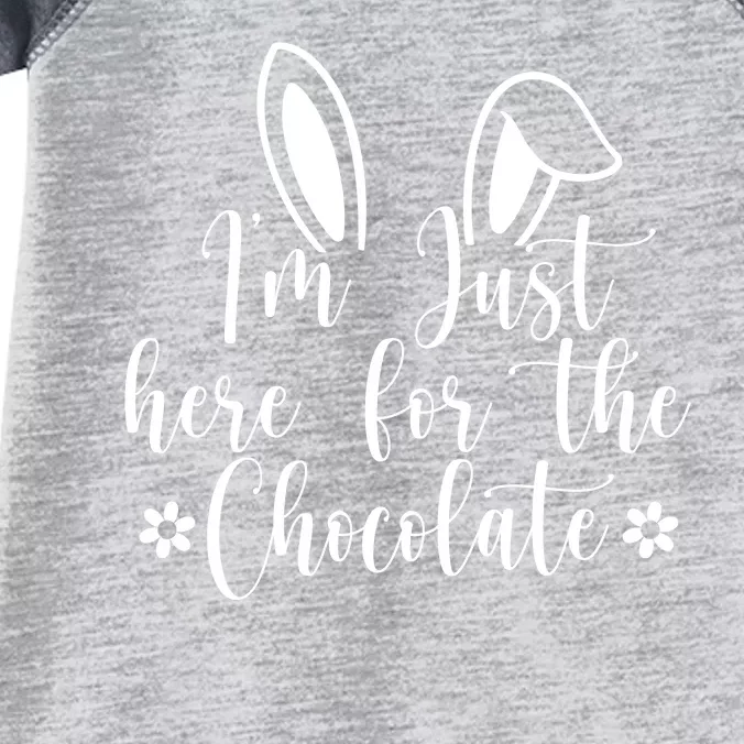 I'm Just Here For Chocolate Easter Bunny Infant Baby Jersey Bodysuit