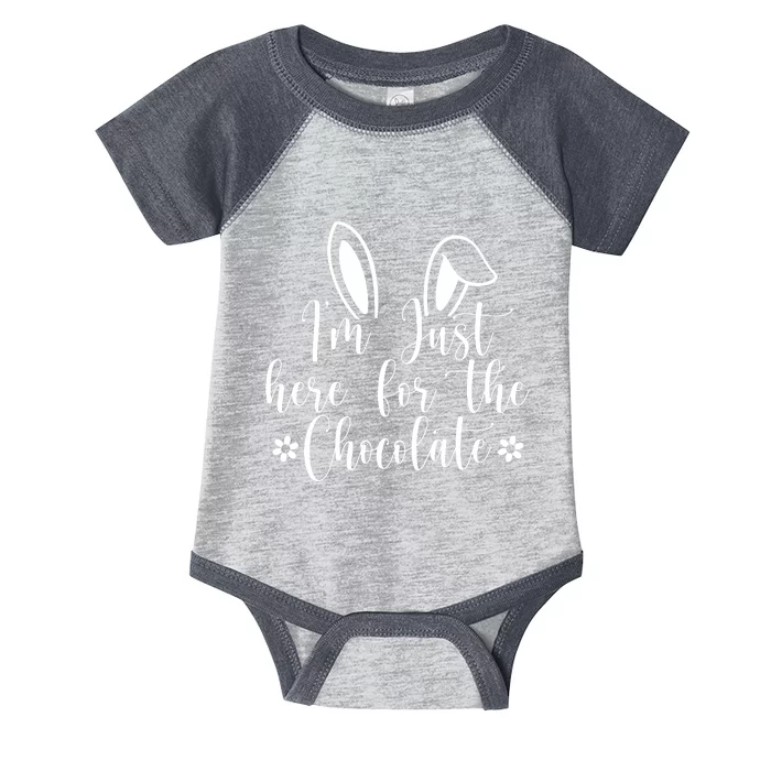 I'm Just Here For Chocolate Easter Bunny Infant Baby Jersey Bodysuit