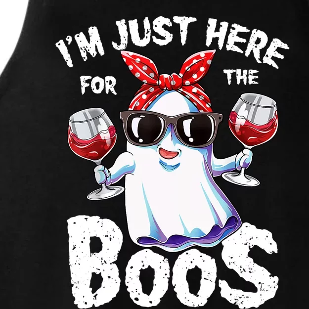 Im Just Here For The Boos Wine Funny Gift Ladies Tri-Blend Wicking Tank