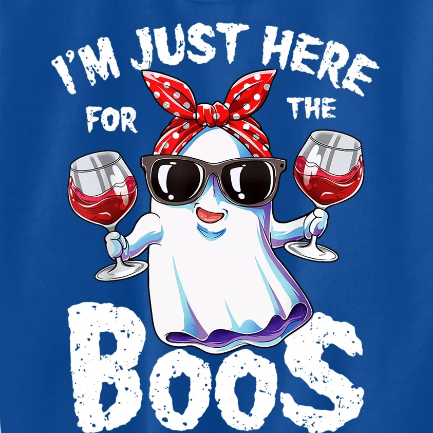 Im Just Here For The Boos Wine Funny Gift Kids Sweatshirt