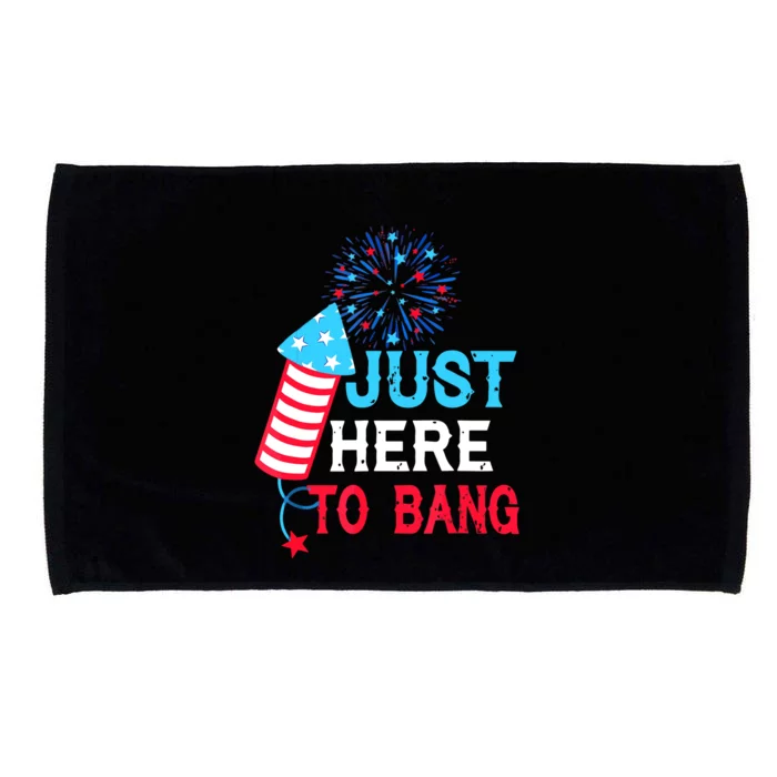 I'm Just Here To Bang Funny 4th July American Flag Microfiber Hand Towel