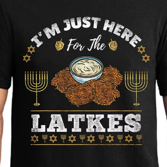 Im Just Here For The Latkes Chanukah Hanukkah Pajama Set