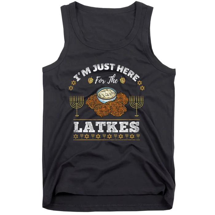 Im Just Here For The Latkes Chanukah Hanukkah Tank Top