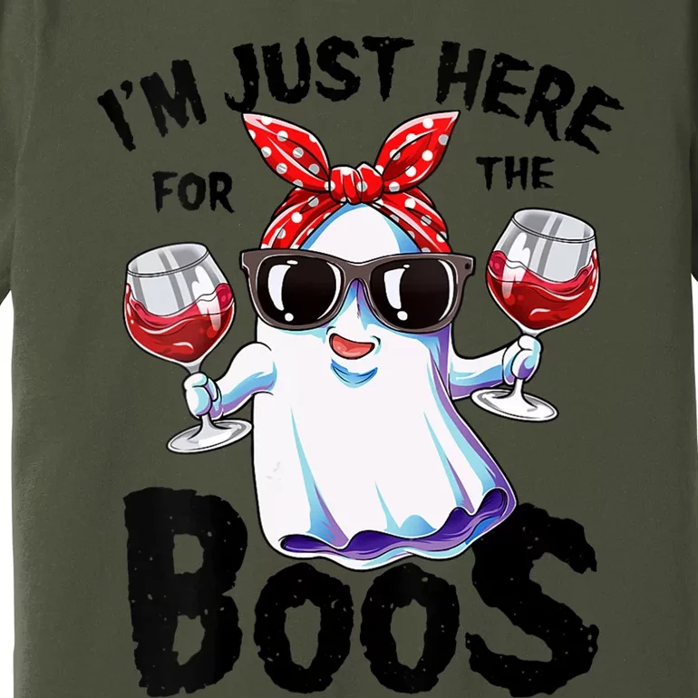 IM Just Here For The Boos Funny Halloween Ghost Cute Women Premium T-Shirt