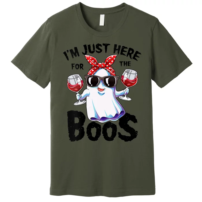 IM Just Here For The Boos Funny Halloween Ghost Cute Women Premium T-Shirt