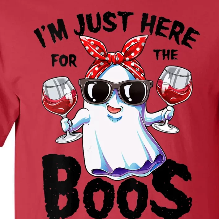 IM Just Here For The Boos Funny Halloween Ghost Cute Women Tall T-Shirt