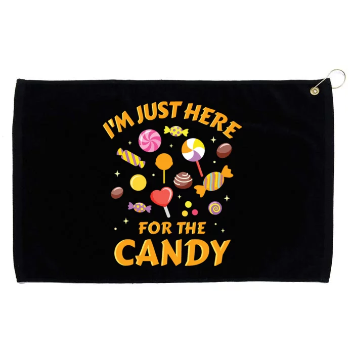 Im Just Here For The Candy Funny Halloween Grommeted Golf Towel