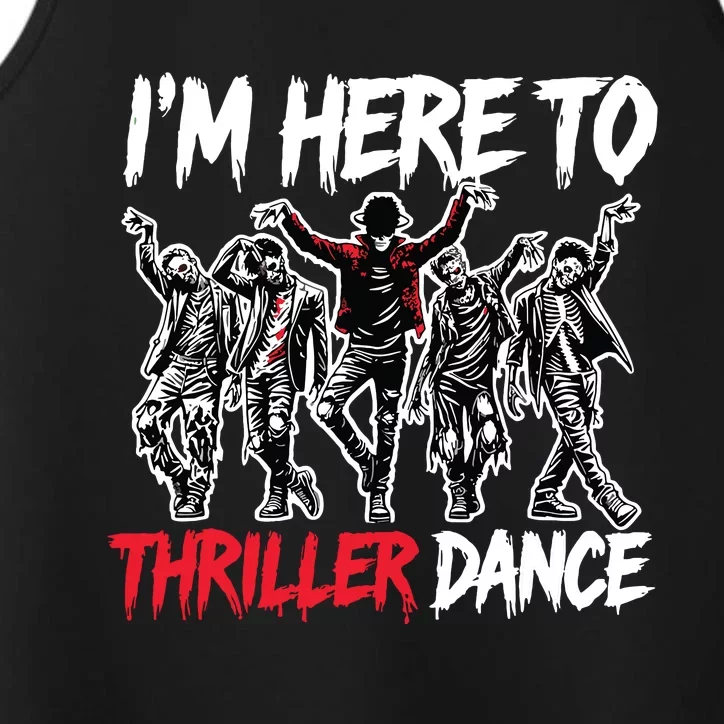 IM Just Here To Thriller Dance Funny Halloween Zombie Party Performance Tank