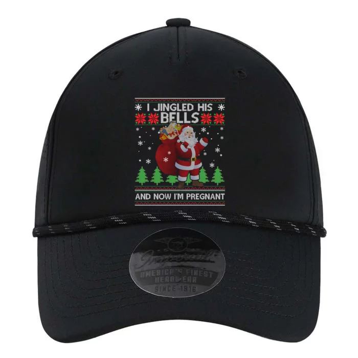 I Jingled His Bells And Now I'm Pregnant Ugly Xmas Sweater Gift Performance The Dyno Cap