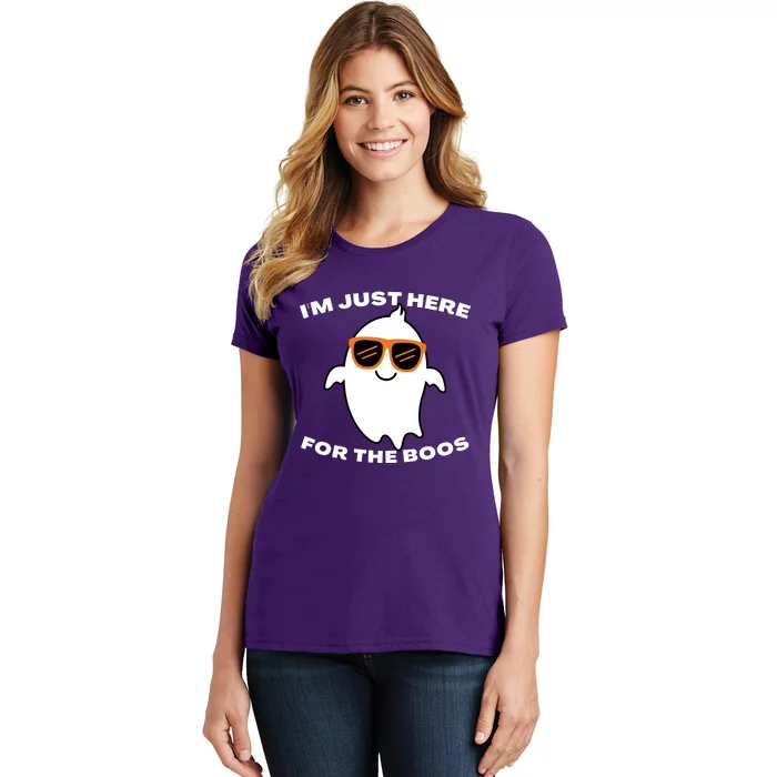 Im Just Here For The Boos Ghost Funny Halloween Women's T-Shirt