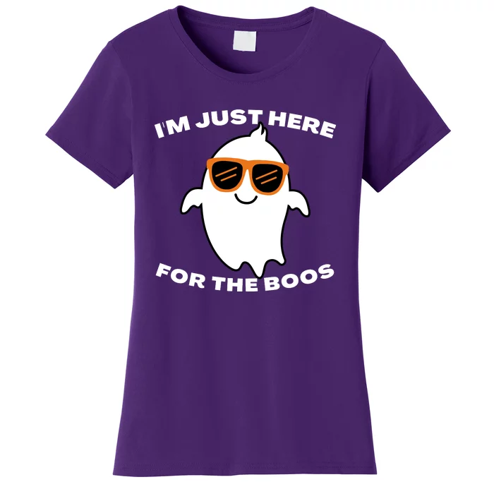 Im Just Here For The Boos Ghost Funny Halloween Women's T-Shirt