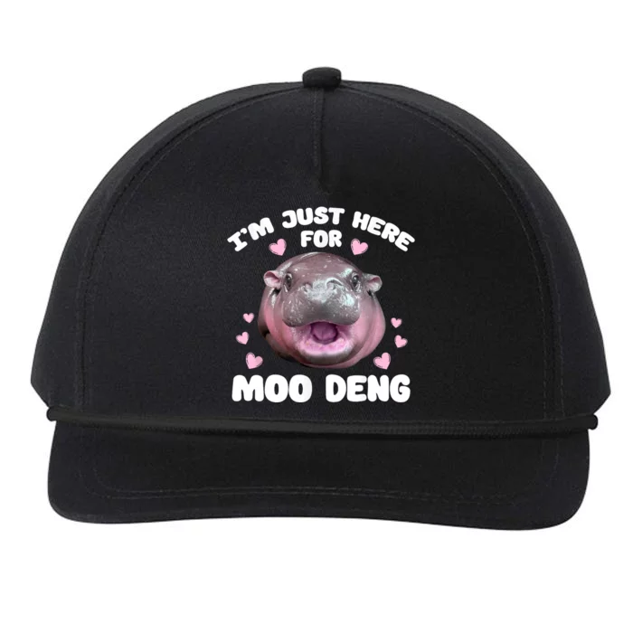 IM Just Here For The Moo Deng Snapback Five-Panel Rope Hat