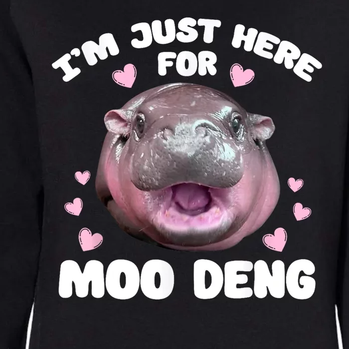 IM Just Here For The Moo Deng Womens California Wash Sweatshirt