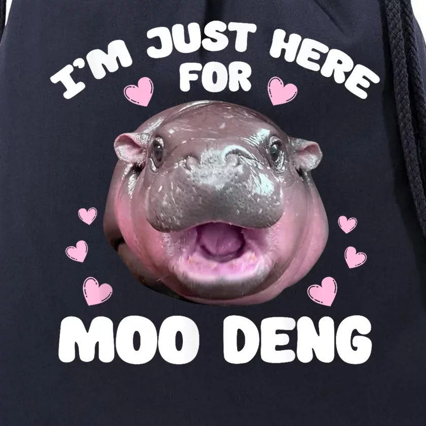 IM Just Here For The Moo Deng Drawstring Bag