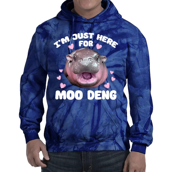 IM Just Here For The Moo Deng Tie Dye Hoodie