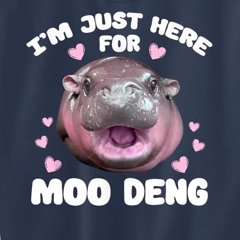 IM Just Here For The Moo Deng Kids Sweatshirt