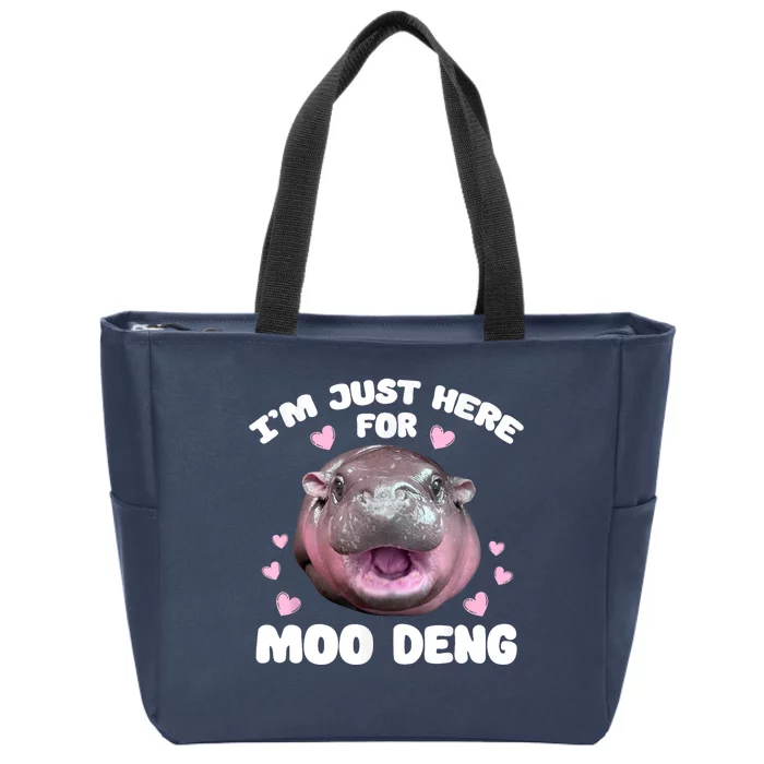 IM Just Here For The Moo Deng Zip Tote Bag