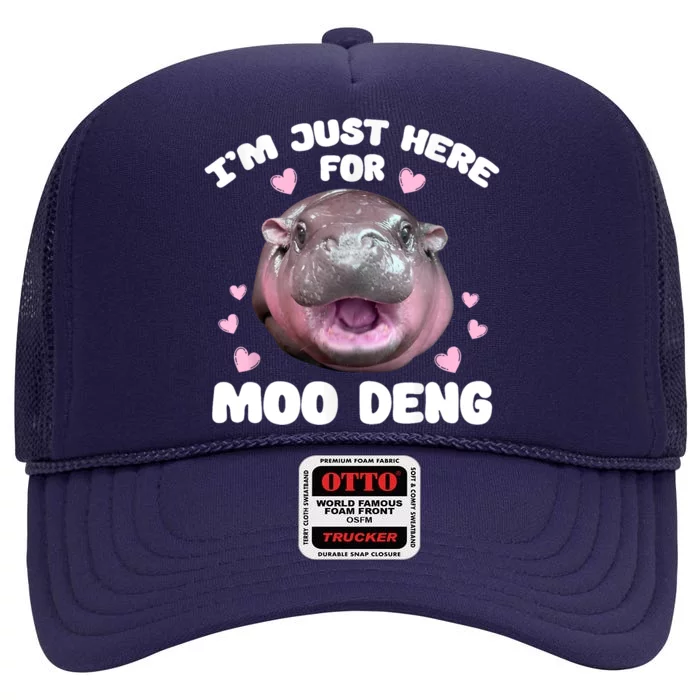 IM Just Here For The Moo Deng High Crown Mesh Trucker Hat