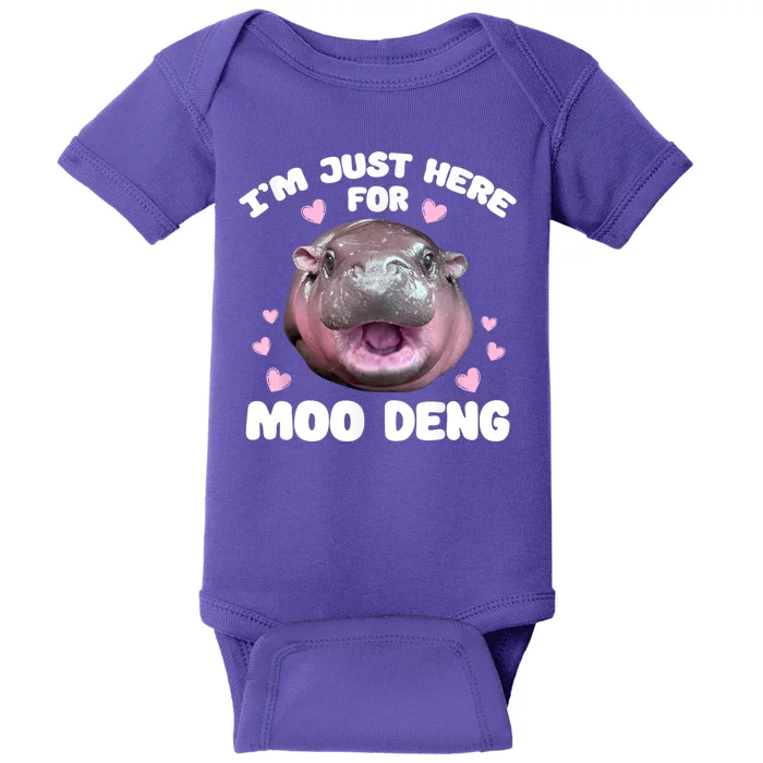 IM Just Here For The Moo Deng Baby Bodysuit