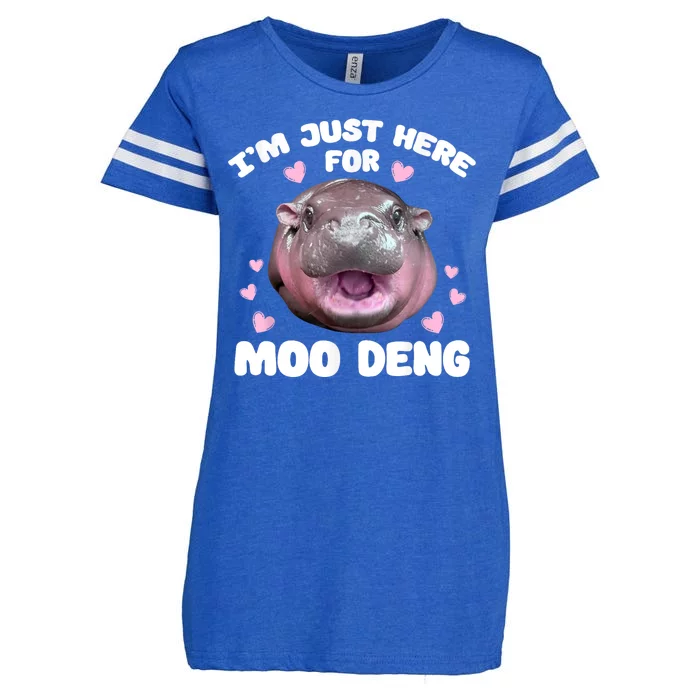 IM Just Here For The Moo Deng Enza Ladies Jersey Football T-Shirt