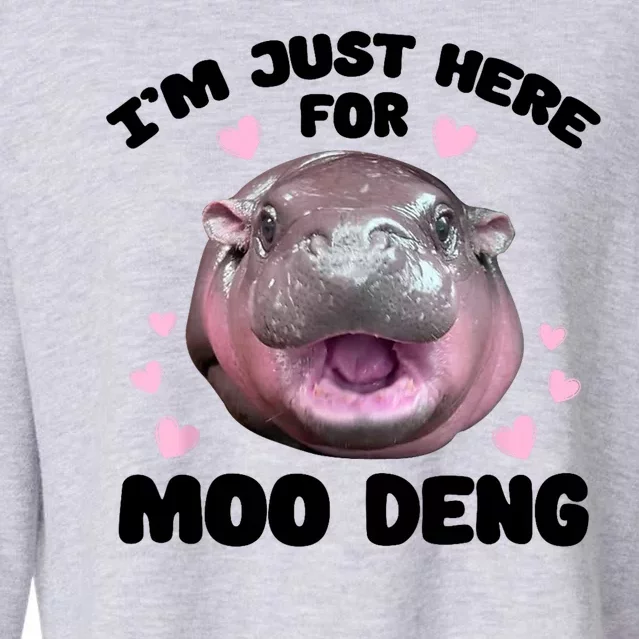 IM Just Here For The Moo Deng Cropped Pullover Crew