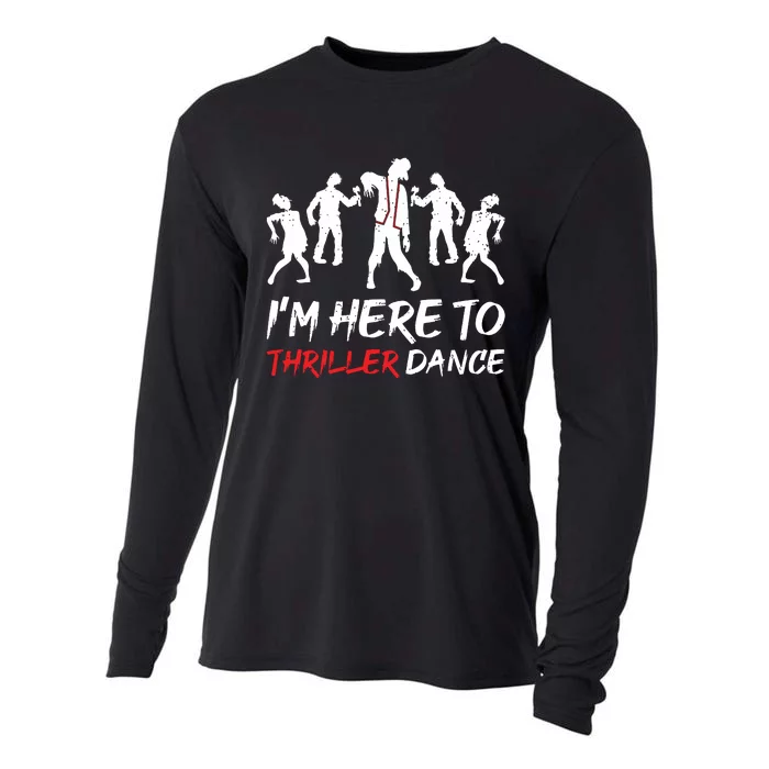 Im Just Here To Thriller Dance Halloween For Women Cooling Performance Long Sleeve Crew