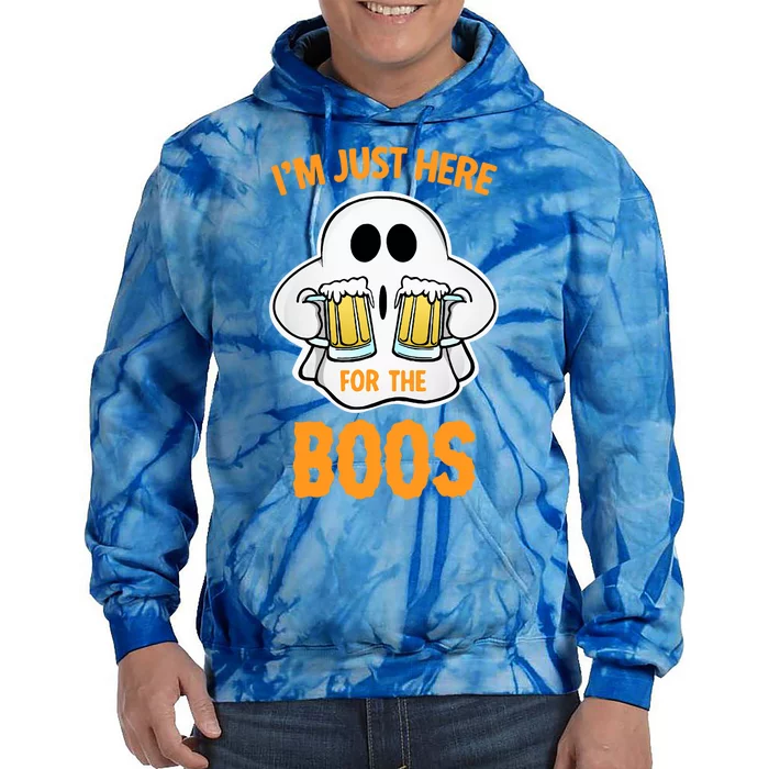 I’M Just Here For The Boos Funny Halloween Ghost Gift Tie Dye Hoodie