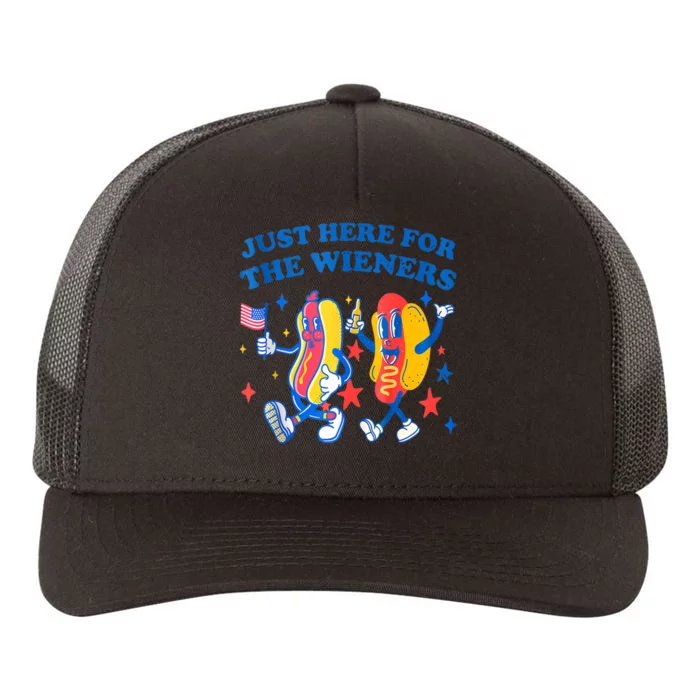 Im Just Here For The Wieners 4th Of July Shirts Yupoong Adult 5-Panel Trucker Hat