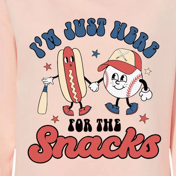 IM Just Here For The Snacks Baseball 4th Of July Hot Dog Womens California Wash Sweatshirt