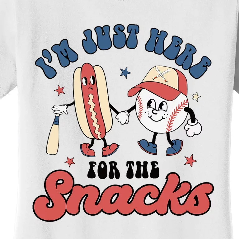 IM Just Here For The Snacks Baseball 4th Of July Hot Dog Women's T-Shirt