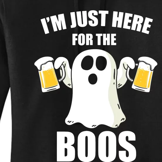 IM Just Here For The Boos Funny Halloween Cute Ghost Gift Women's Pullover Hoodie