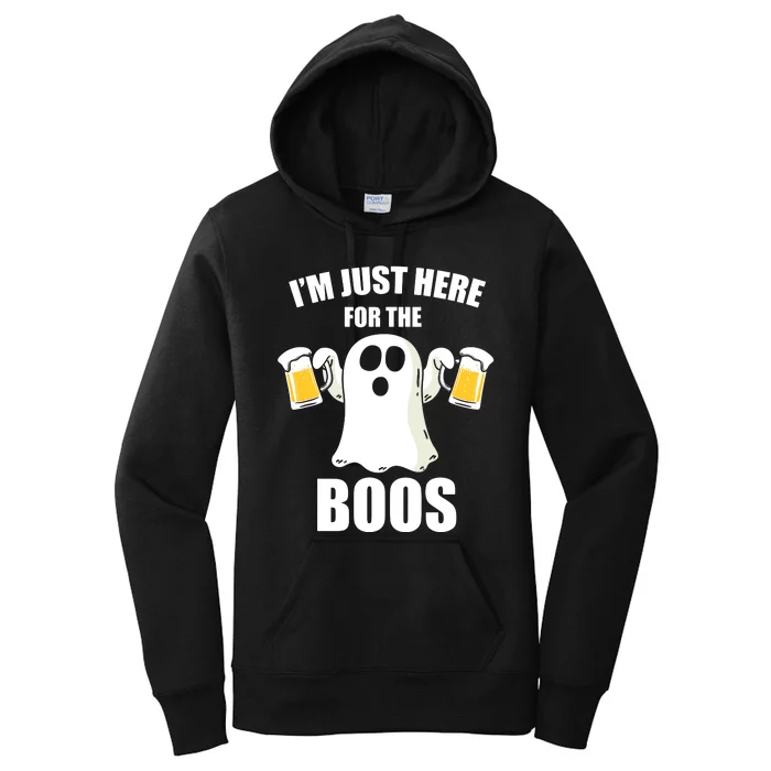 IM Just Here For The Boos Funny Halloween Cute Ghost Gift Women's Pullover Hoodie