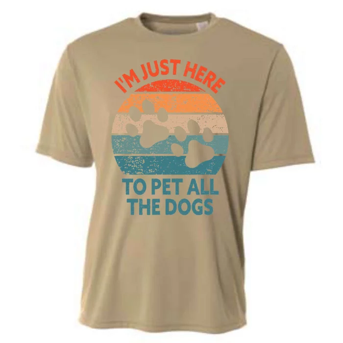 Im Just Here To Pet All The Dogs Funny Dog Gift Cooling Performance Crew T-Shirt