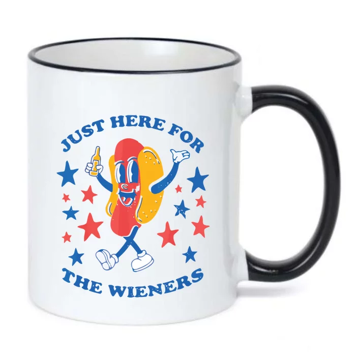 Im Just Here For The Wieners 4th Of July Shirts Black Color Changing Mug