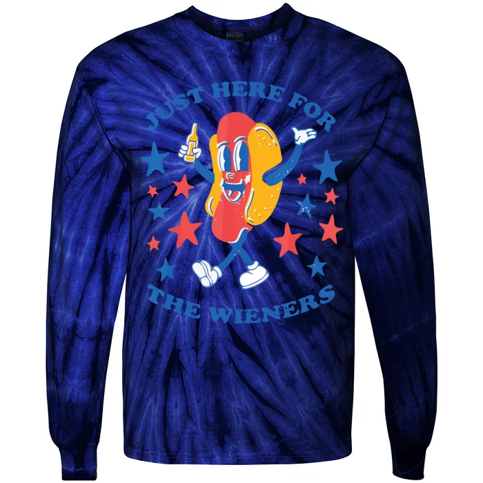 Im Just Here For The Wieners 4th Of July Shirts Tie-Dye Long Sleeve Shirt