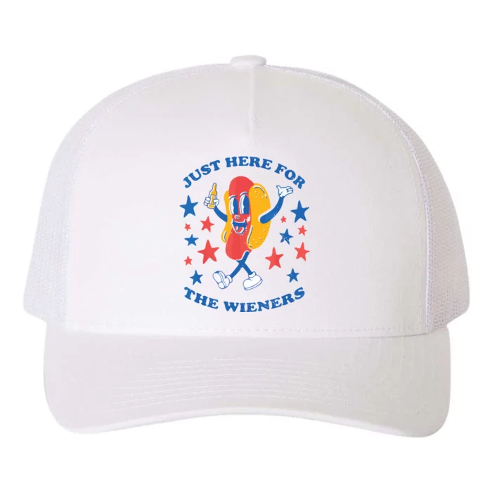 Im Just Here For The Wieners 4th Of July Shirts Yupoong Adult 5-Panel Trucker Hat