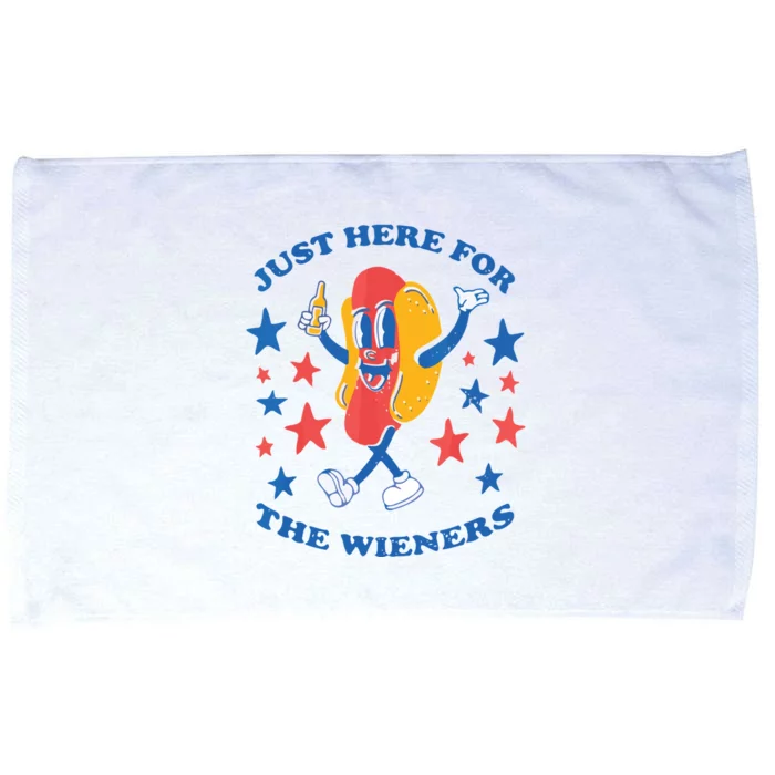 Im Just Here For The Wieners 4th Of July Shirts Microfiber Hand Towel