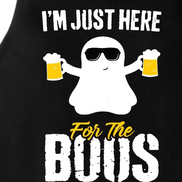 IM Just Here For The Boos Beer Funny Halloween Ladies Tri-Blend Wicking Tank