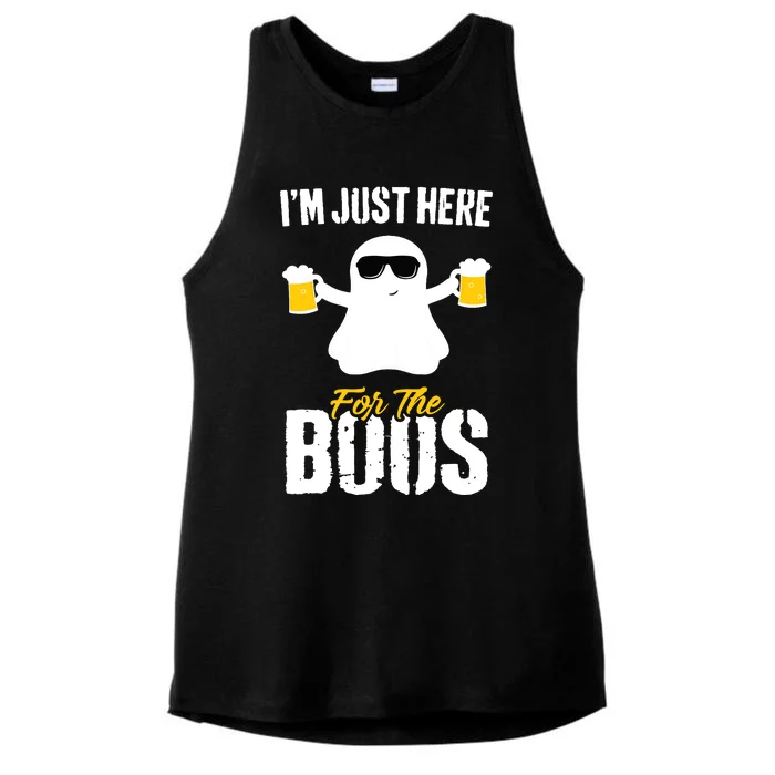 IM Just Here For The Boos Beer Funny Halloween Ladies Tri-Blend Wicking Tank