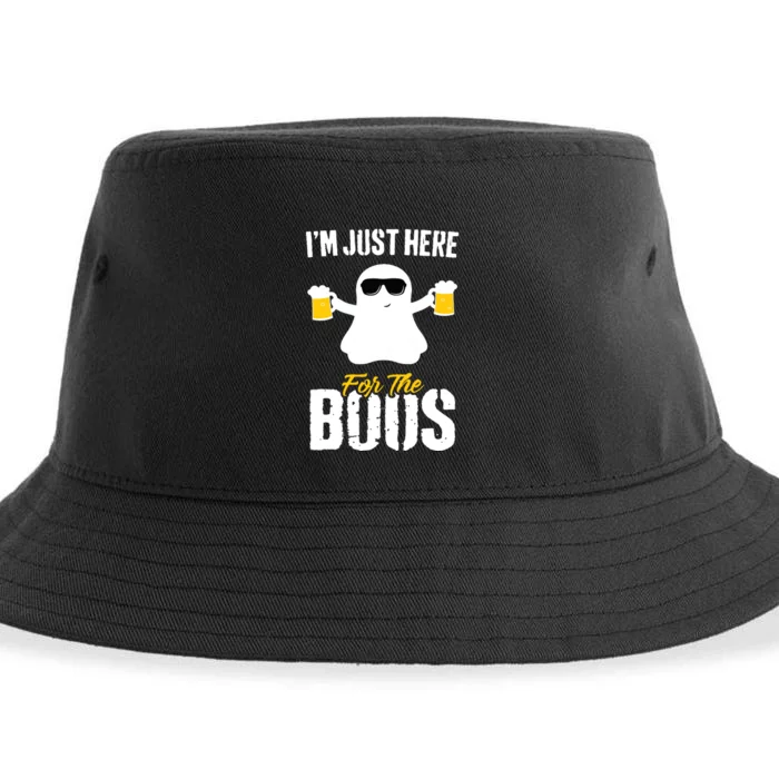 IM Just Here For The Boos Beer Funny Halloween Sustainable Bucket Hat