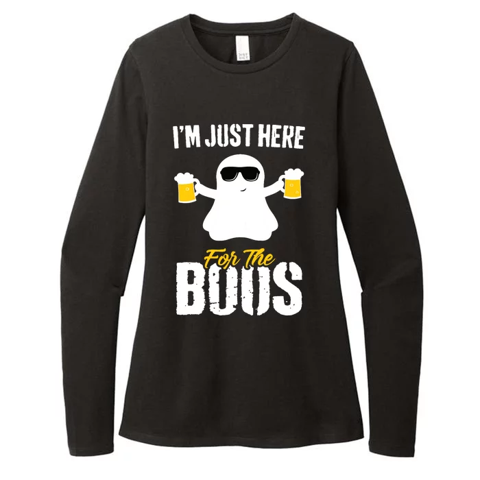 IM Just Here For The Boos Beer Funny Halloween Womens CVC Long Sleeve Shirt