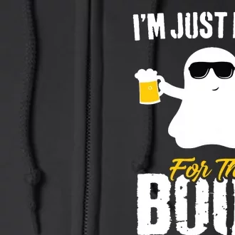 IM Just Here For The Boos Beer Funny Halloween Full Zip Hoodie