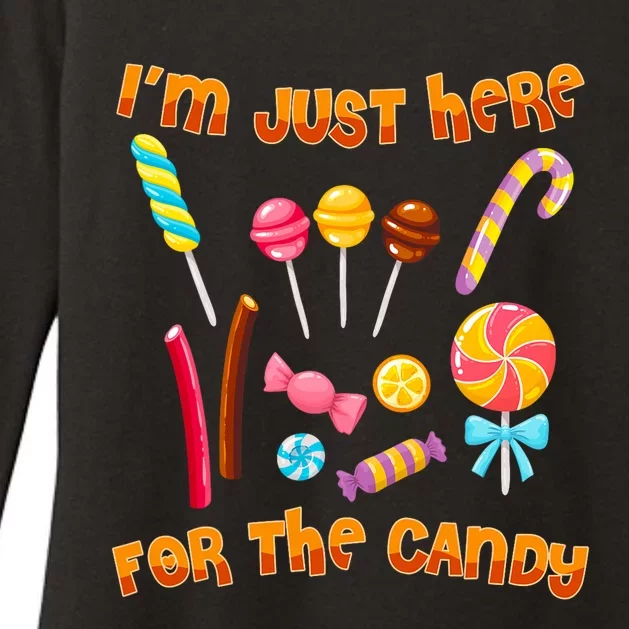 IM Just Here For The Candy Funny Halloween Costume Womens CVC Long Sleeve Shirt