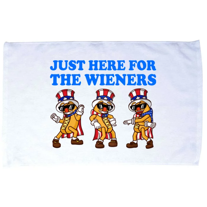 Im Just Here For The Wieners 4th Of July Shirts Microfiber Hand Towel