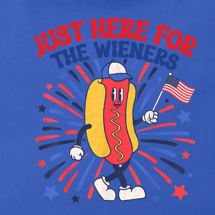 IM Just Here For The Wieners 4th Of July Funny Hot Dog Gift Zip Tote Bag