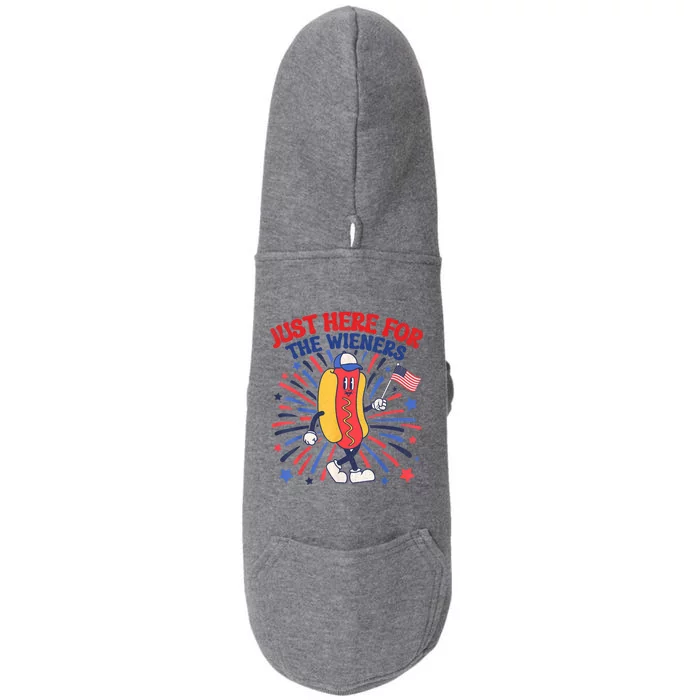 IM Just Here For The Wieners 4th Of July Funny Hot Dog Gift Doggie 3-End Fleece Hoodie