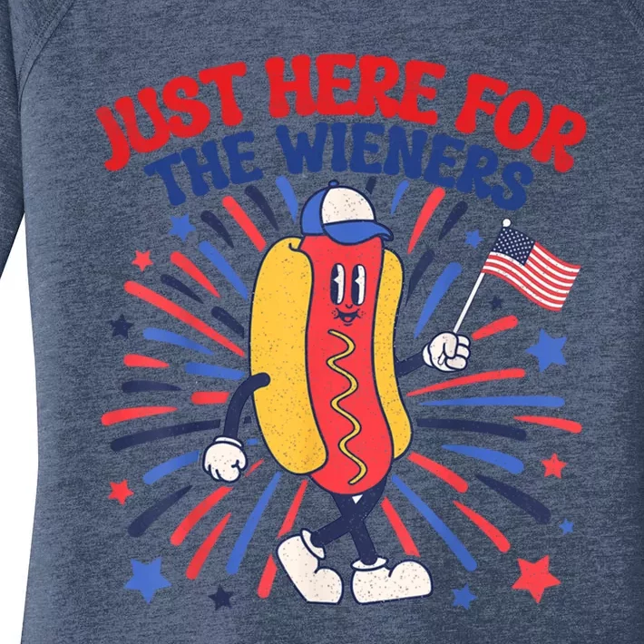 IM Just Here For The Wieners 4th Of July Funny Hot Dog Gift Women's Perfect Tri Tunic Long Sleeve Shirt