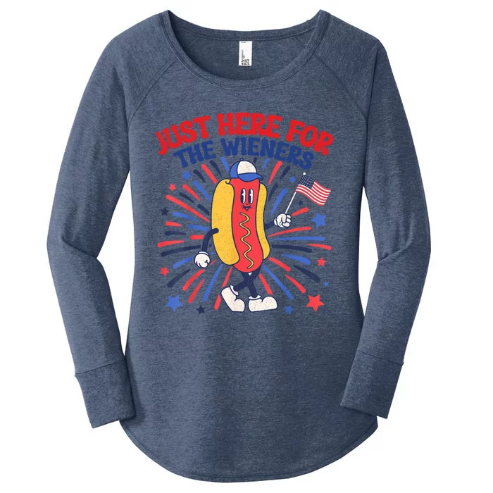 IM Just Here For The Wieners 4th Of July Funny Hot Dog Gift Women's Perfect Tri Tunic Long Sleeve Shirt