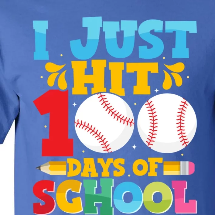 I Just Hit 100 Days Of School Baseball 100th Day Gift Tall T-Shirt