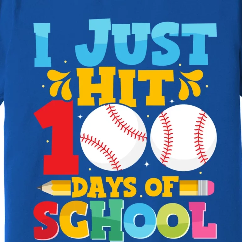 I Just Hit 100 Days Of School Baseball 100th Day Gift Premium T-Shirt